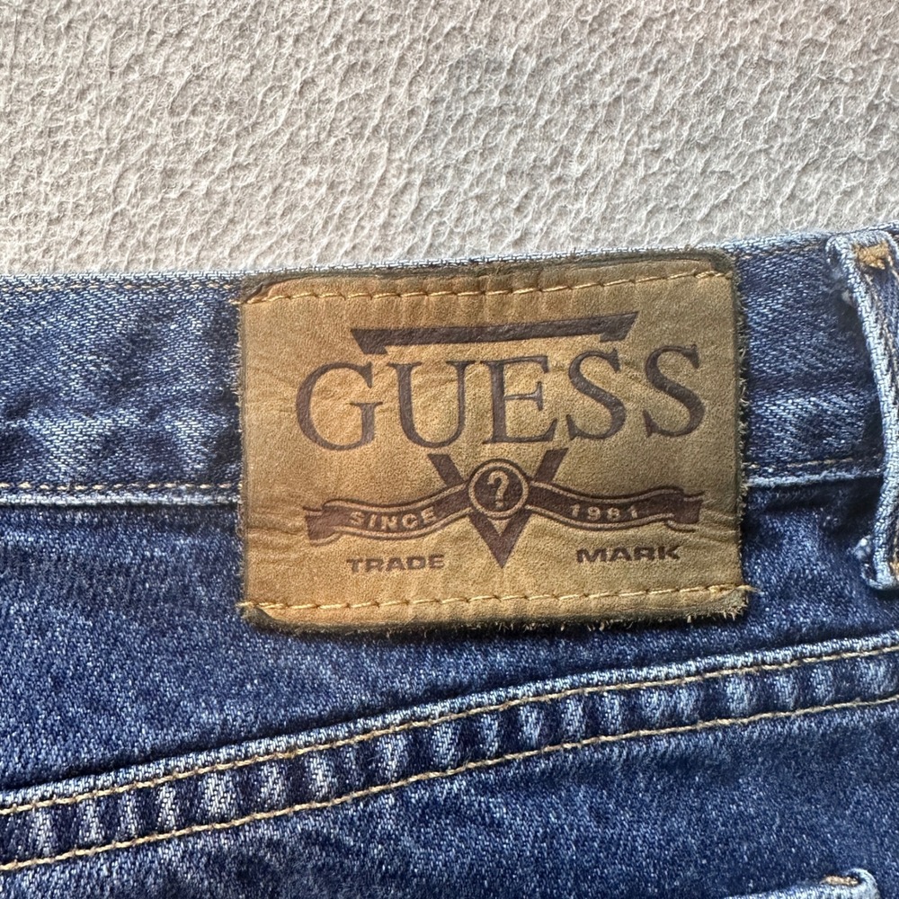 Vintage Guess Jeans Mens 36 (34x28) Blue Classic 001 Straight Leg Denim 90s - Picture 5 of 10